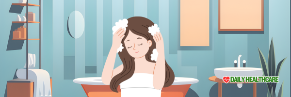 A lady taking care of her hair